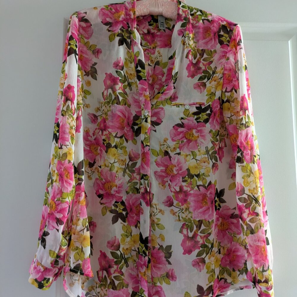 Sheer Floral Blouse